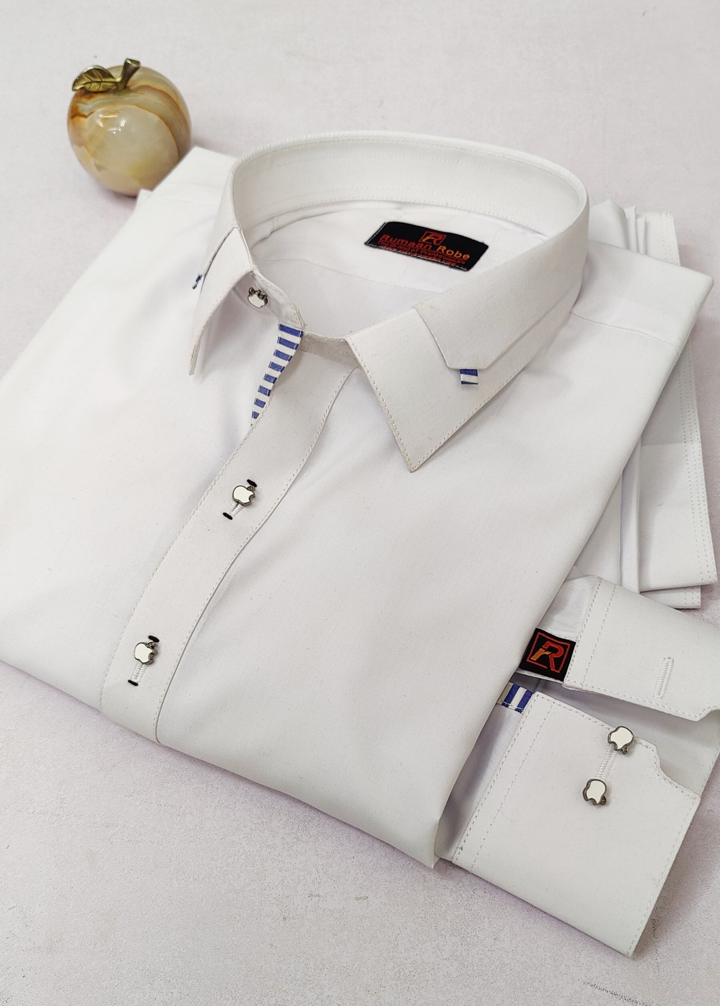 White -Double Collar Shalwar Kameez (Made-to-Measure)