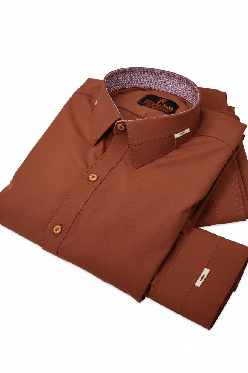 Brick Red Shalwar Kameez - Refined