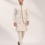 Cream signature three-piece suit full body – Rumaan Robe