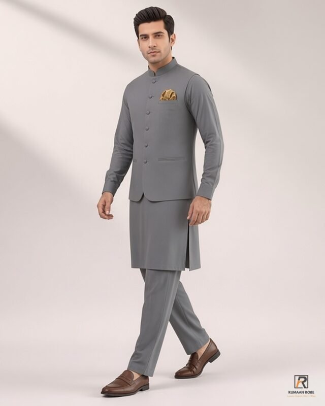 Gray Signature Three Piece full body – Rumaan Robe