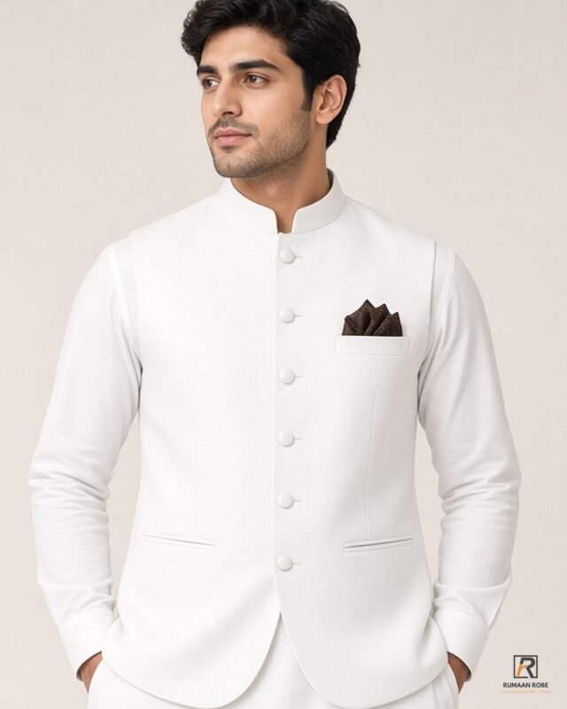 White Signature Three Piece studio hero – Rumaan Robe