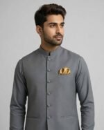 Grey Bespoke Three Piece – close-up