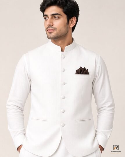 White Signature Three Piece three-quarter – Rumaan Robe