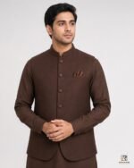 Chocolate Brown Signature Three Piece three-quarter – Rumaan Robe