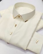 Cream Boski Bespoke Kameez Shalwar - Image 2