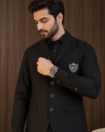 Classic Black Three-Piece Waistcoat Set | Rumaan Robe - Image 5