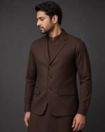Classic Chocolate Brown Three-Piece Waistcoat Set - Image 3