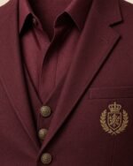 Classic Burgundy Three-Piece Waistcoat Set - Image 4