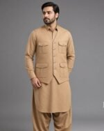 Classic Camel Three-Piece Waistcoat Set - Image 3