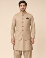 Classic Sand Tan Three-Piece Waistcoat Set