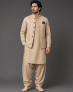 Classic Sand Tan Three-Piece Waistcoat Set - Image 3