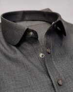Charcoal Grey Signature Kameez Shalwar - Image 3