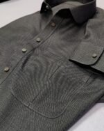 Charcoal Grey Signature Kameez Shalwar - Image 4