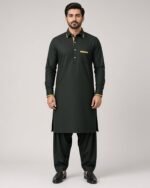 Bottle Green Signature Kameez Shalwar