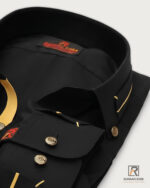 Black Gold-Trim Classic Kameez Shalwar - Image 2