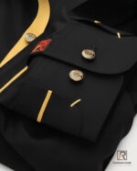 Black Gold-Trim Classic Kameez Shalwar - Image 3