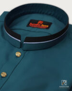Teal Classic Kameez Shalwar collar