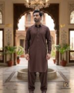 Chocolate Brown Signature Kameez Shalwar – front