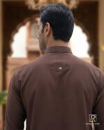 Chocolate Brown Signature Kameez Shalwar – back detail