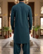 Teal Green Signature Kameez Shalwar – Rumaan Robe – back